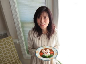 Kozue Morii shows off her bunny curry dish.